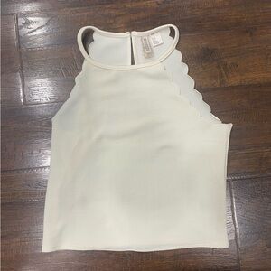 Scalloped Edge H&M Divided halter top-medium/Cream